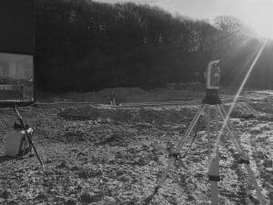 Total station and laser scanner being used on a property development project