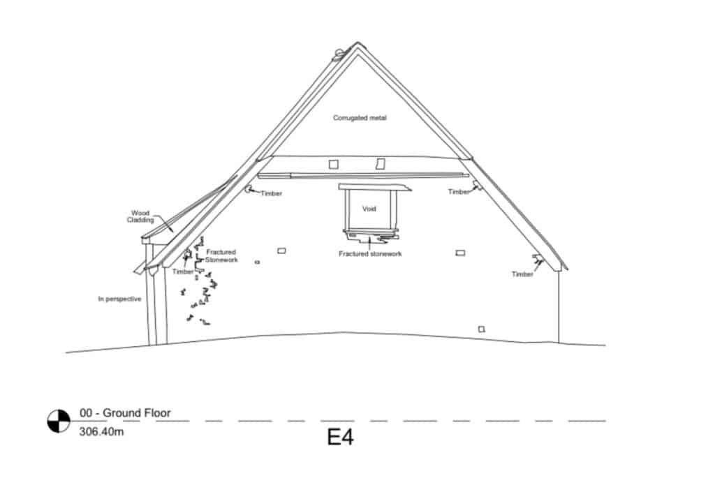 Elevation of a Measured Survey of a Barn