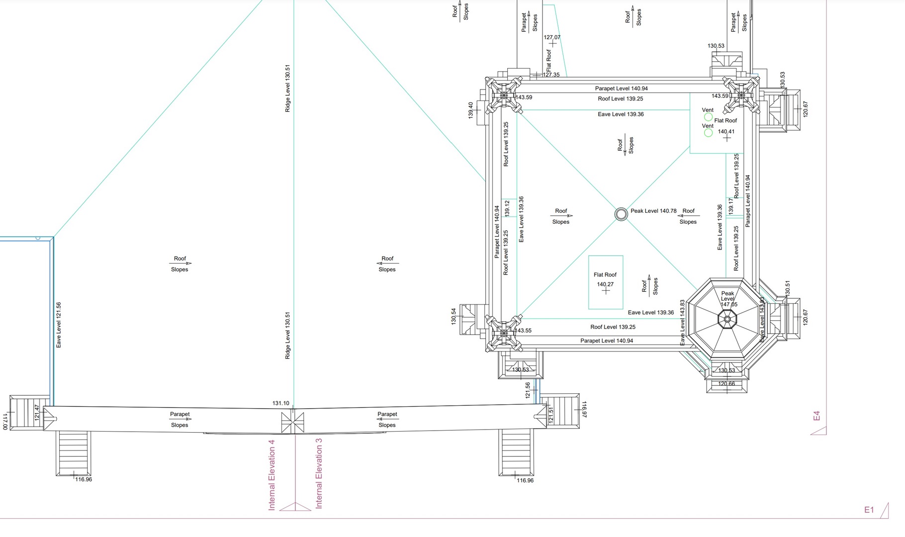 measured survey roof plan details