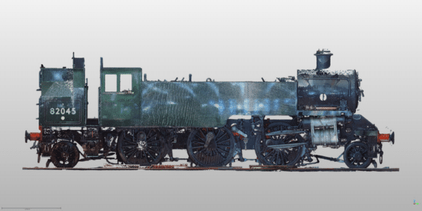point cloud of train side view