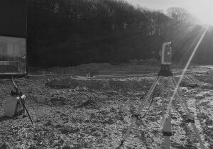 Total station and laser scanner being used on a property development project