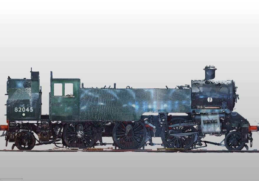 Point Cloud of the 8205 Steam Train side view