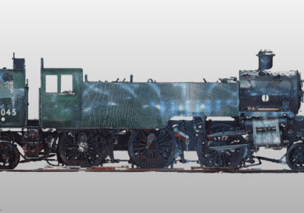 point cloud of train side view
